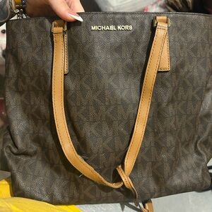 Michael Kors Dark Brown and Tan Tote